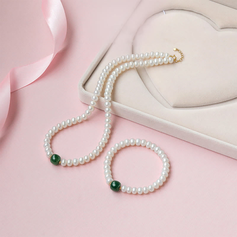 Buddha Stones de Plata de Ley 925, Perla Natural, Jade hetiano, aguamarina, sabiduría, sinceridad, collar, pulsera con colgante