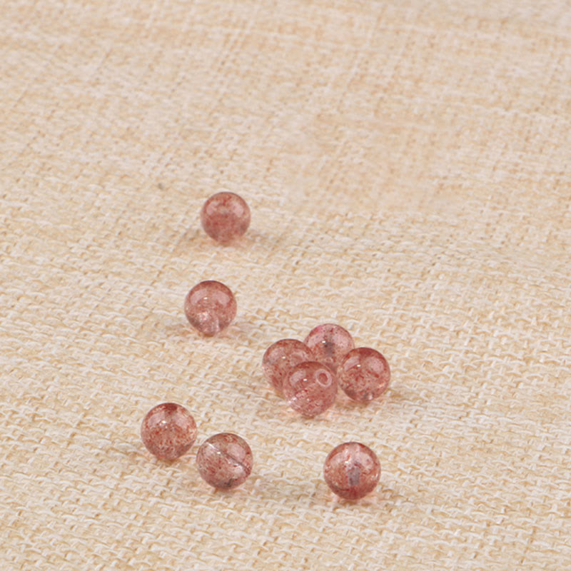 Pulsera Calma de Cuarzo Fresa Granate Natural de Piedras de Buddha Stones