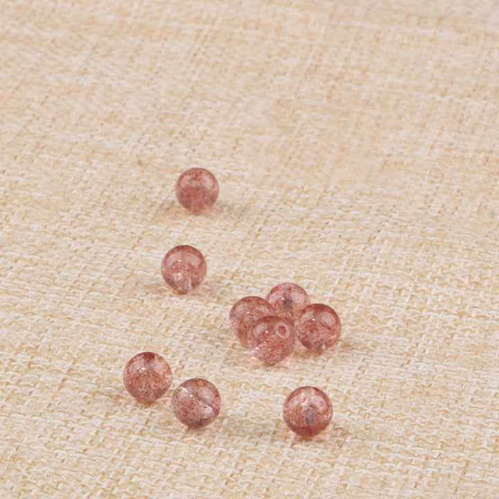 Pulsera Calma de Cuarzo Fresa Granate Natural de Piedras de Buddha Stones