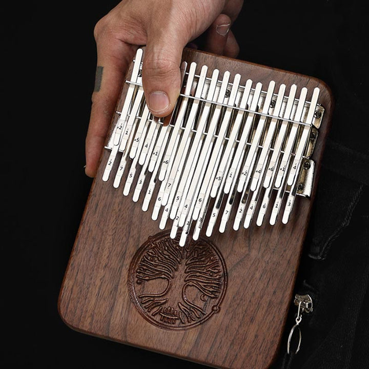 Kalimba Piano de pulgar de 34 teclas Diseño de árbol de la vida Piano de marimba de dedo portátil