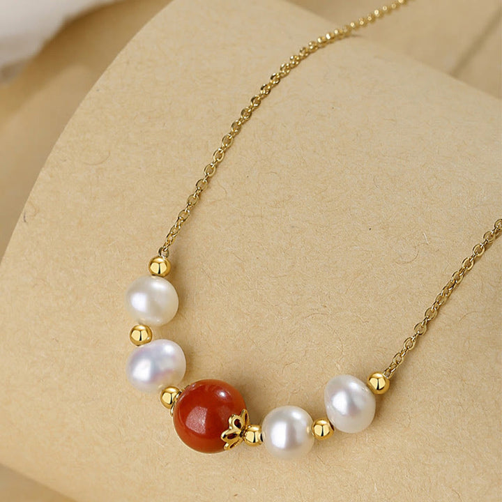 Collar con colgante de cadena de cuentas curativas de sinceridad con perlas de cinabrio de plata de ley 925 con Buddha Stones