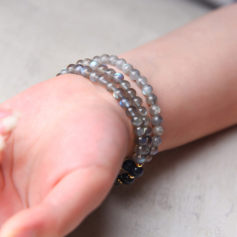 Pulsera Positiva Curativa Calma Lazurita Piedra Lunar