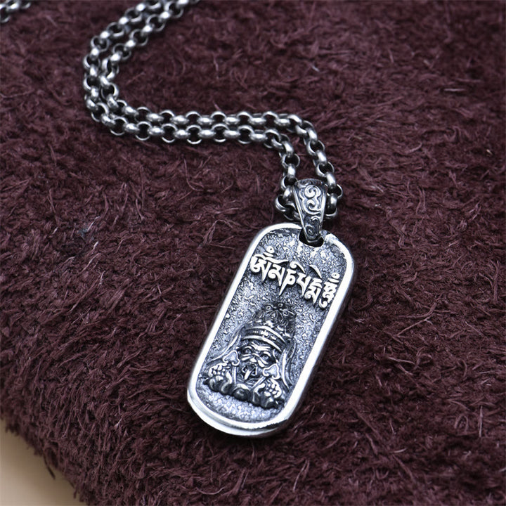 Collar con colgante de plata de ley 925 con Buddha Stones Zakiram, diosa de la riqueza Om Mani Padme Hum - image 6