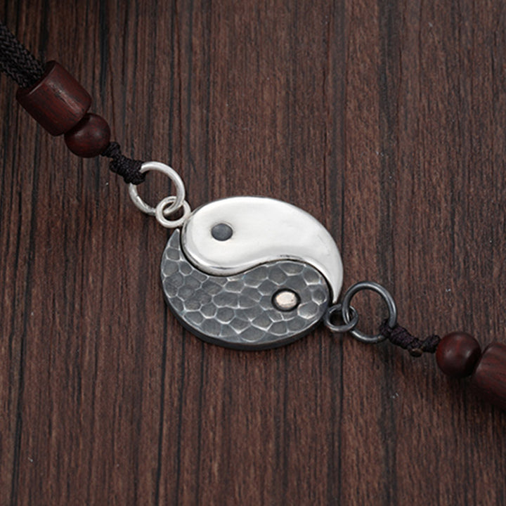 Collar con colgante de armonía Yin Yang de plata de ley 990 con Buddha Stones - image 1