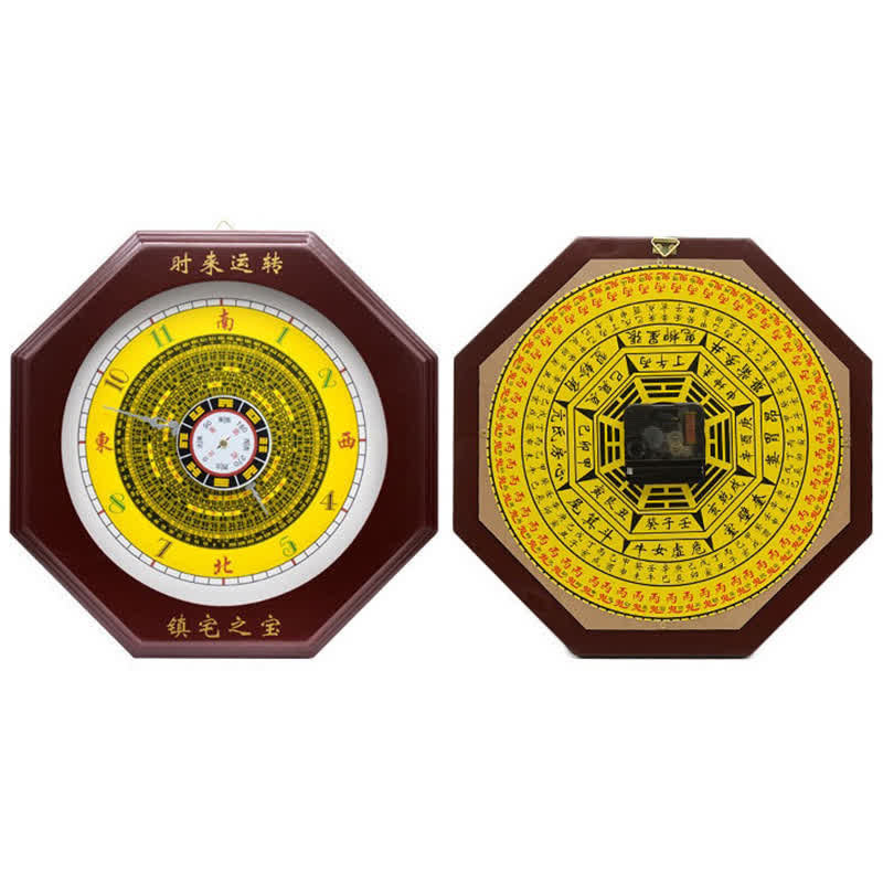 Reloj de pared con mapa de energía de equilibrio de mapa Feng Shui Bagua