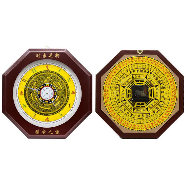 Reloj de pared con mapa de energía de equilibrio de mapa Feng Shui Bagua