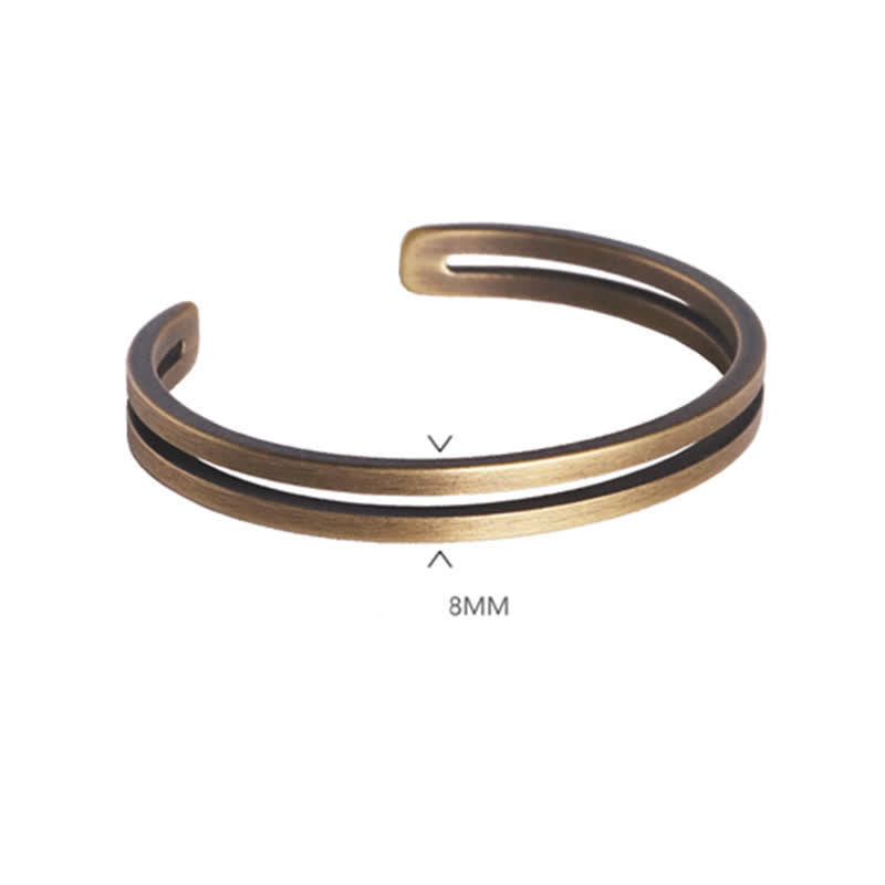 Pulsera vikinga de la suerte de cobre rústico con Buddha Stones