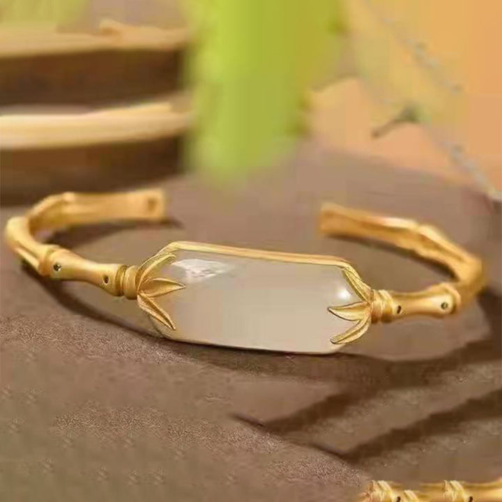 Pulsera de la suerte de jade blanco de plata de ley 925 con Buddha Stones, brazalete ajustable