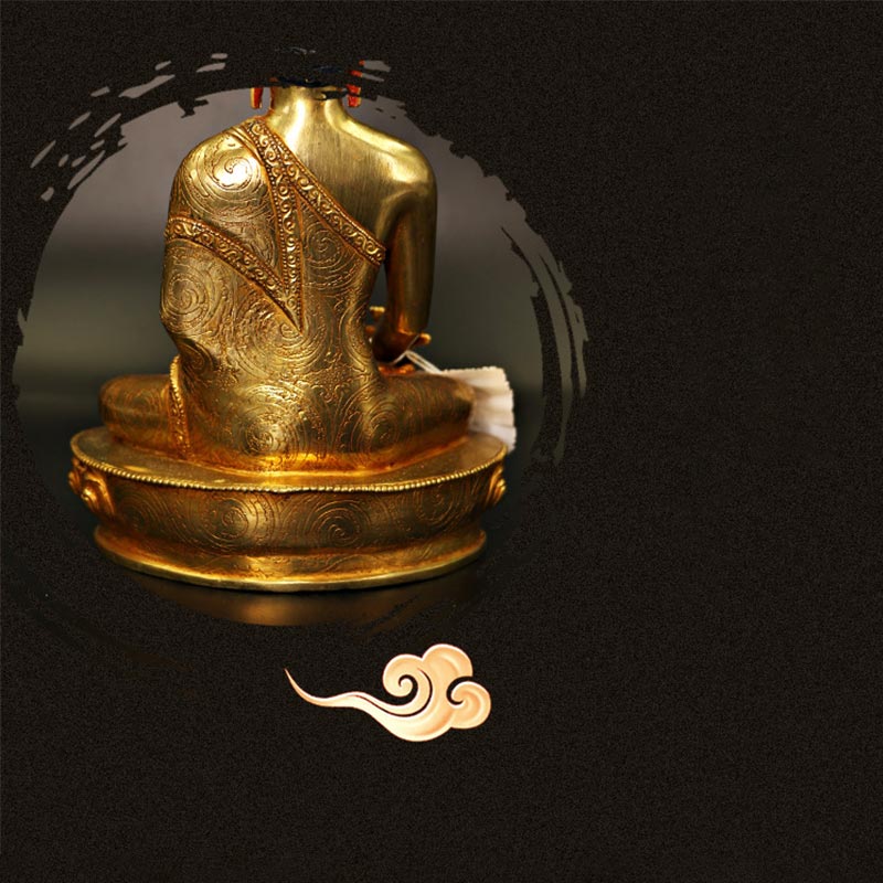 Estatua decorativa chapada en oro y cobre de la compasión del Buda de la medicina Shakyamuni
