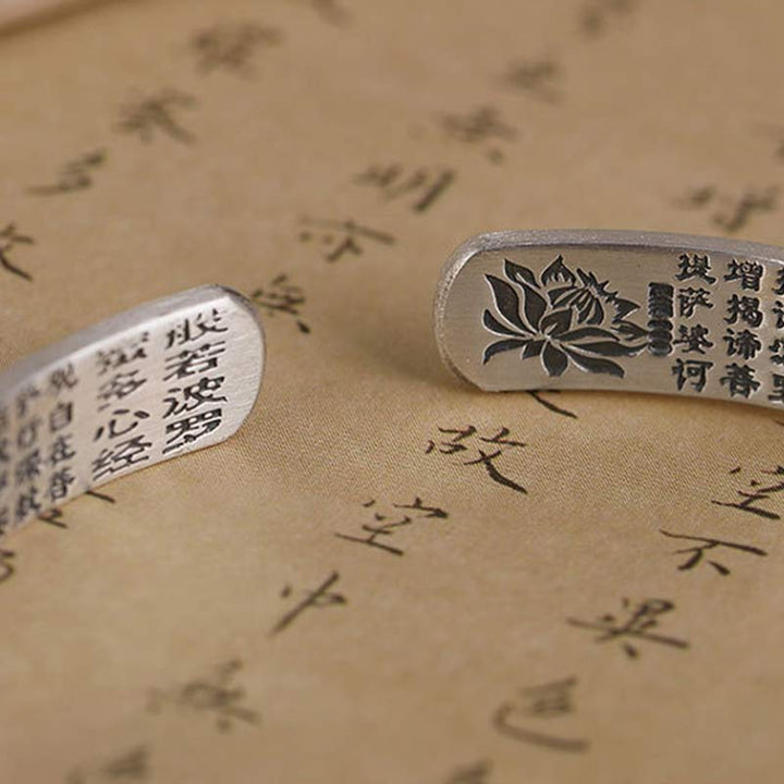 Pulsera de plata de ley 999 con Buddha Stones Om Mani Padme Hum Lotus Wisdom