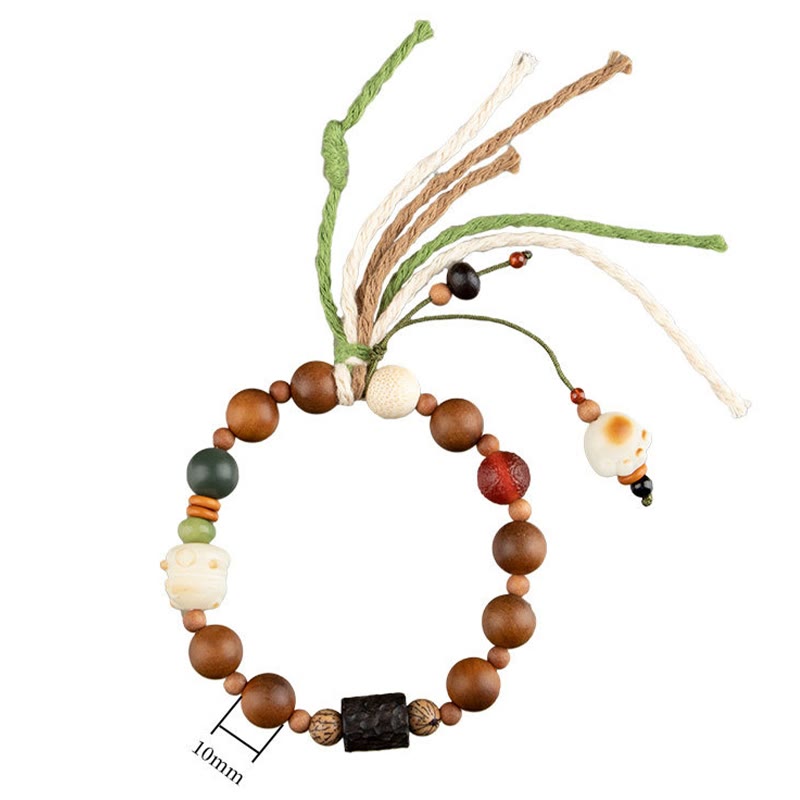 Buddha Stones, rayo, madera, semilla Bodhi, garra de gato, protección auspiciosa, pulsera con borlas - image 10