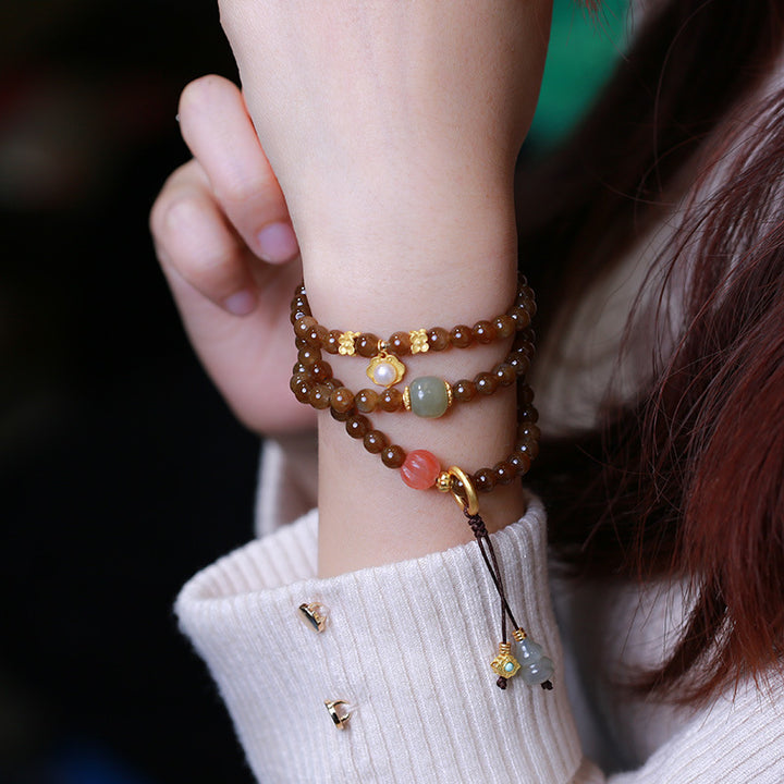 Collar de pulsera de suerte de prosperidad de calabaza de mariposa de jade