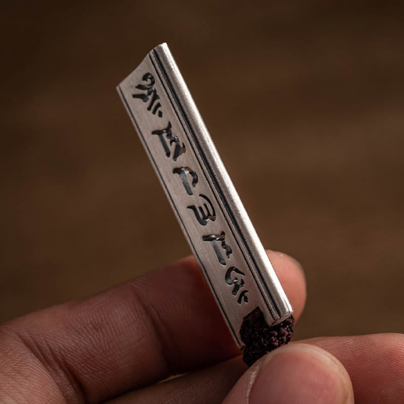 Colgante de plata de ley 999 con Buddha Stones Om Mani Padme Hum grabado Lotus Wisdom - image 5