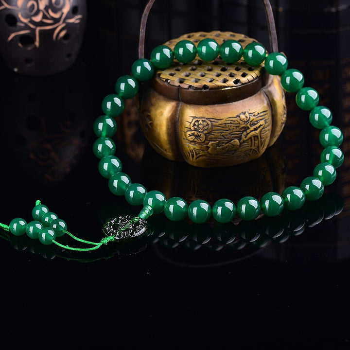 Ágata verde Natural muñeca Mala manifestación bolsillo Mala decoración del coche