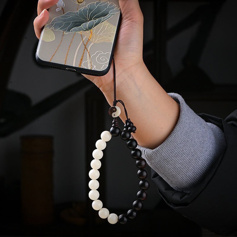 Pulsera de protección YinYang de ébano con Buddha Stones , decoración