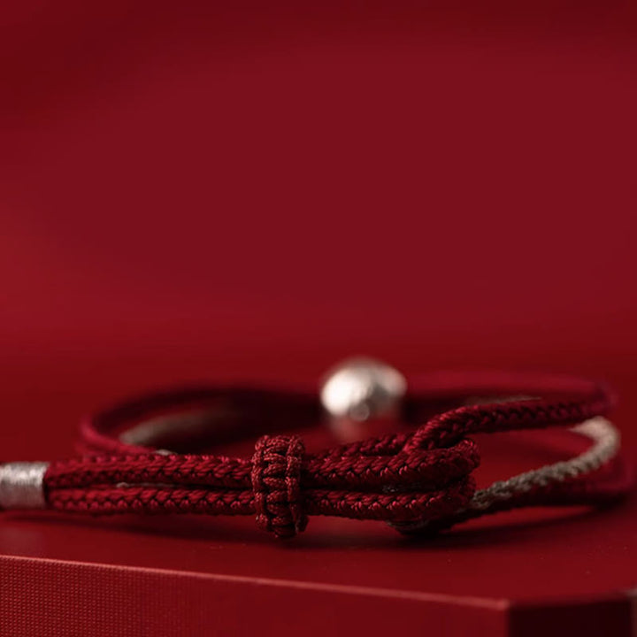 Pulsera de cuerda de la suerte de la diosa de la riqueza Zakiram tibetana de plata de ley 925 con Buddha Stones