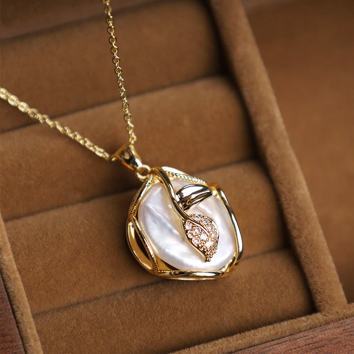 Collar con colgante de sinceridad de flores de perlas barrocas naturales de cobre chapado en oro de 18 Buddha Stones