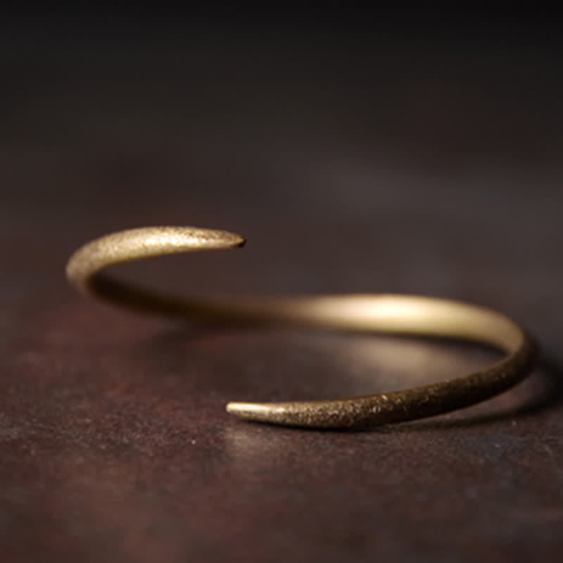 Brazalete ajustable de cobre con diseño simple de Buddha Stones