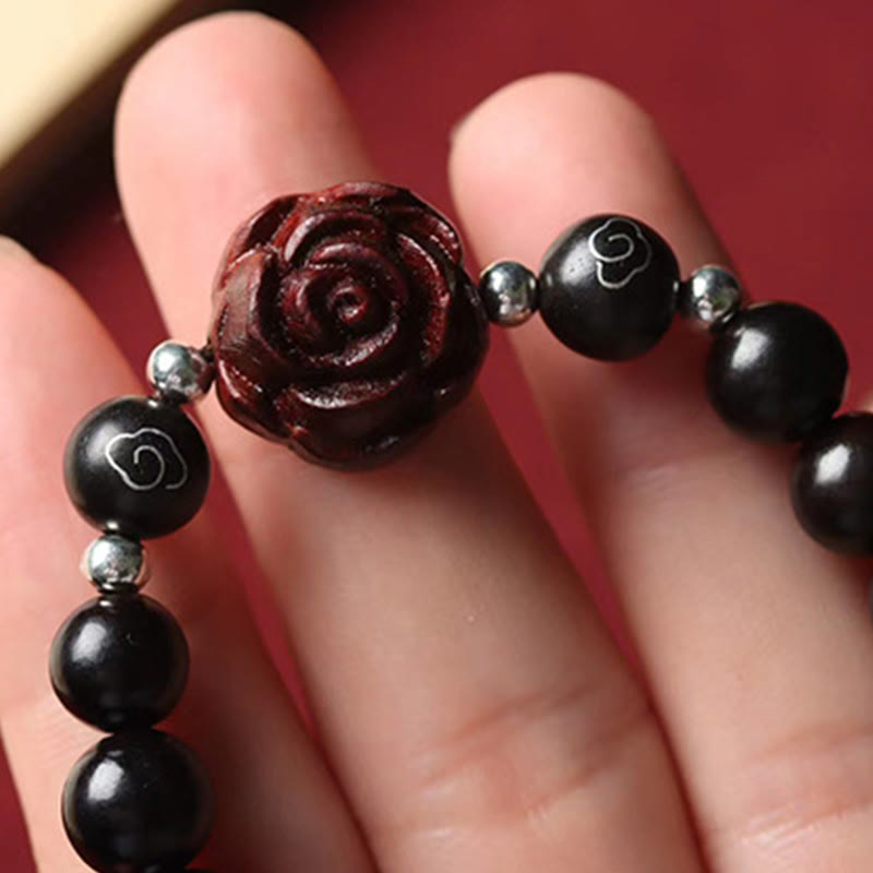 Pulsera De Calmante De Sándalo Rojo Hoja Pequeña De Buddha Stones - image 5