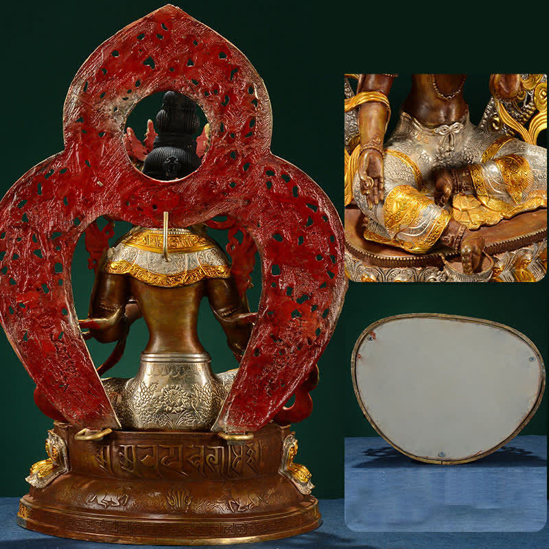 Decoración de estatua de cobre Bodhisattva Green Tara Hope