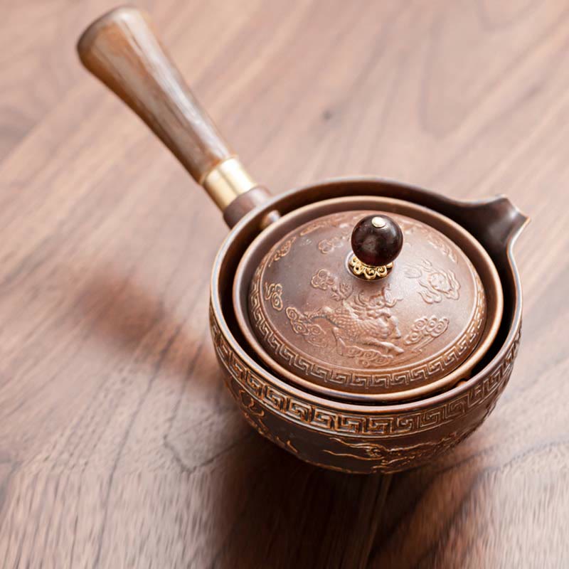 Juego de té chino Gongfu con Buddha Stones , tetera de cerámica, bolsa de regalo portátil