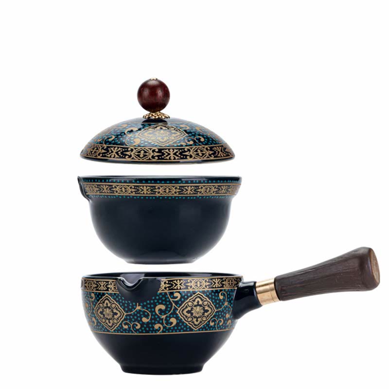 Juego de té chino Gongfu con Buddha Stones , tetera de cerámica, bolsa de regalo portátil