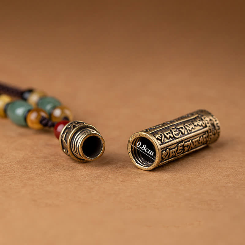 Buddhastoneshop Tibet Om Mani Padme Hum Ágata Shurangama Sutra Collar de protección colgante - image 17