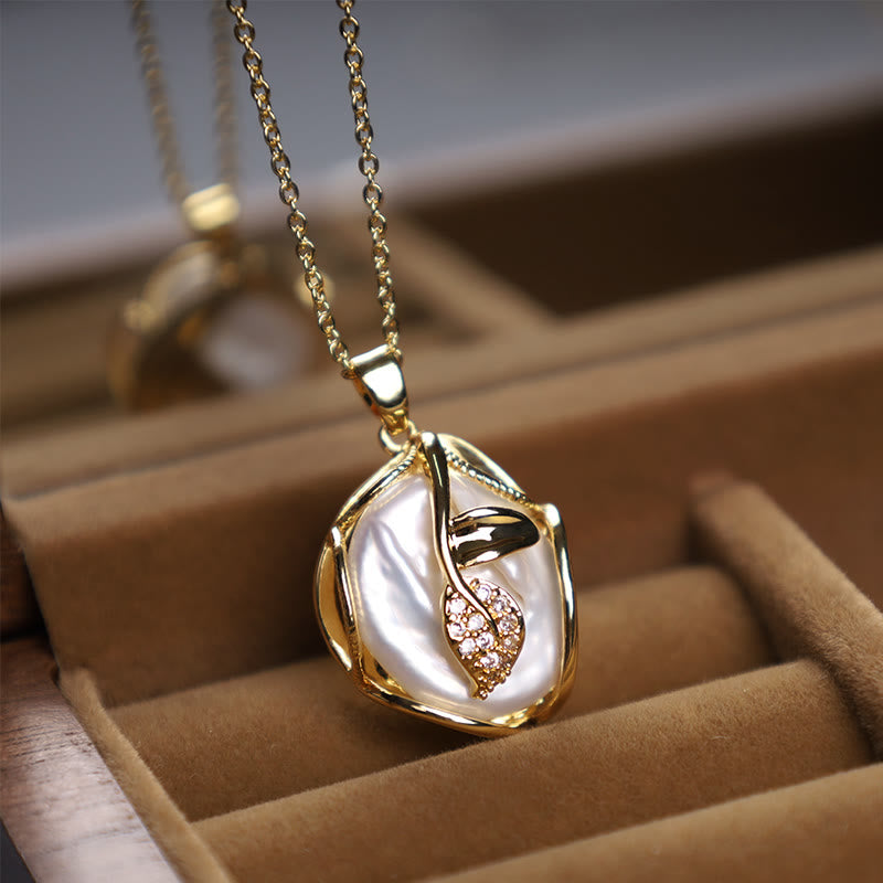 Collar con colgante de sinceridad de flores de perlas barrocas naturales de cobre chapado en oro de 18 Buddha Stones