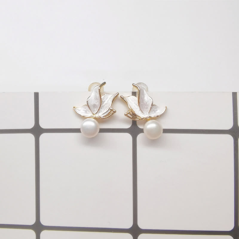 Pendientes de plata de ley 925 con Buddha Stones , chapados en cobre, oro, perlas naturales, mariposa, sabiduría