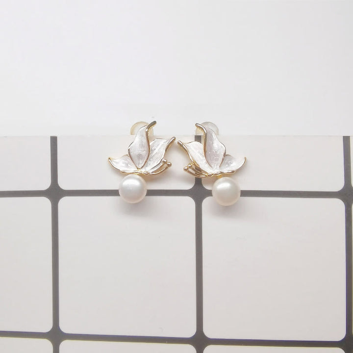 Pendientes de plata de ley 925 con Buddha Stones , chapados en cobre, oro, perlas naturales, mariposa, sabiduría