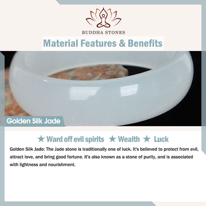 Pulsera de la suerte de la riqueza del jade de seda dorada translúcida natural de las Buddha Stones