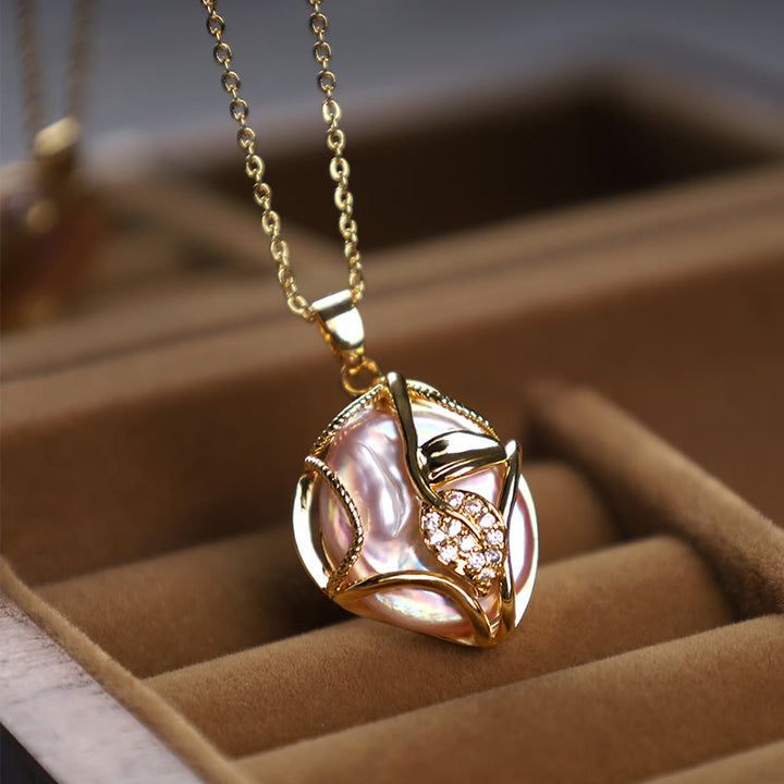 Collar con colgante de sinceridad de flores de perlas barrocas naturales de cobre chapado en oro de 18 Buddha Stones