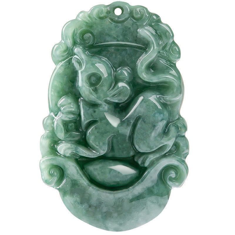 Colgante de collar de prosperidad del zodíaco chino con Buddha Stones de jade natural 12 - image 15
