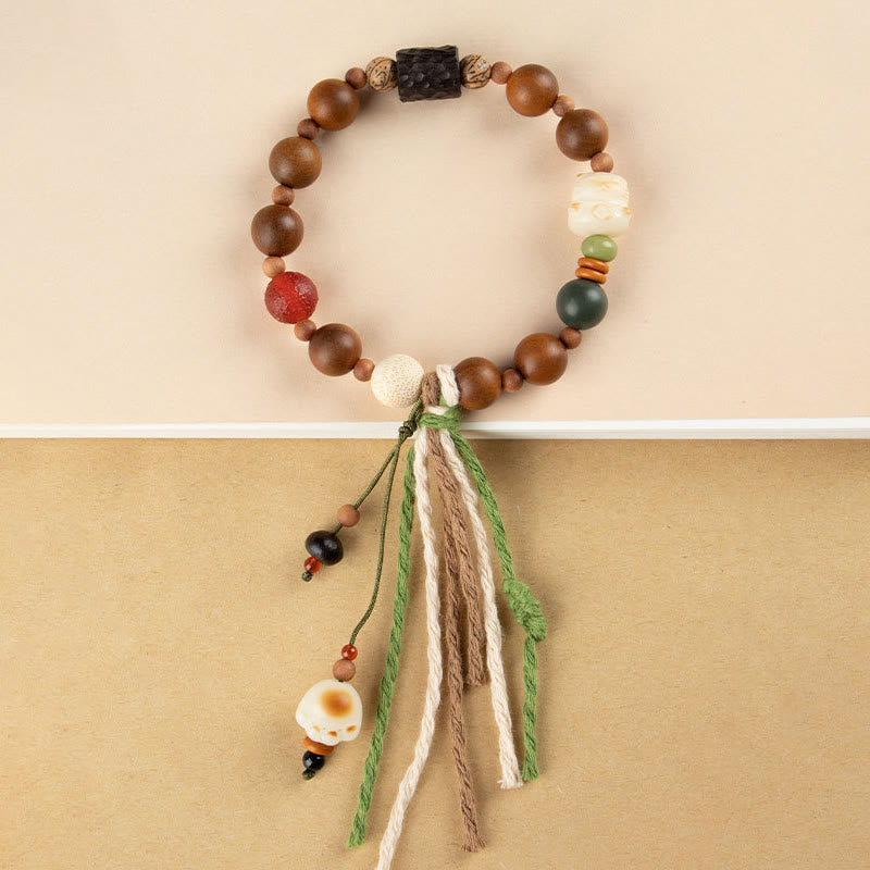 Buddha Stones, rayo, madera, semilla Bodhi, garra de gato, protección auspiciosa, pulsera con borlas - image 6