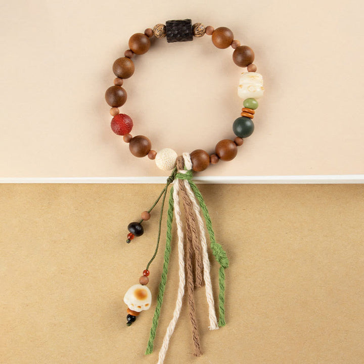 Buddha Stones, rayo, madera, semilla Bodhi, garra de gato, protección auspiciosa, pulsera con borlas - image 6