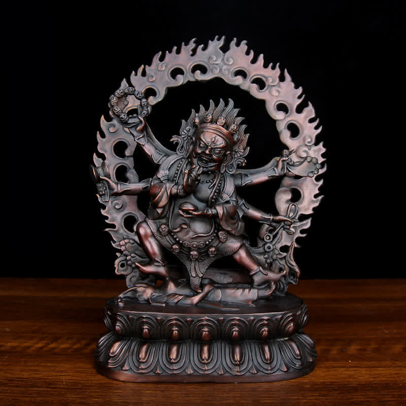Estatuilla de Bodhisattva Mahakala del Tíbet, decoración de estatua de cobre de compasión