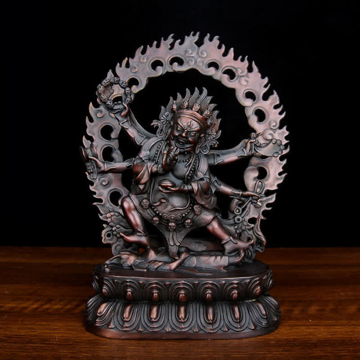 Estatuilla de Bodhisattva Mahakala del Tíbet, decoración de estatua de cobre de compasión