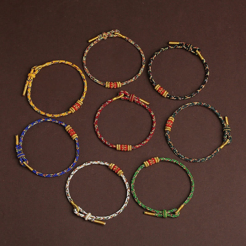 Pulsera trenzada de la suerte con nudo King Kong y cuerda colorida hecha a mano con Buddha Stones - image 19