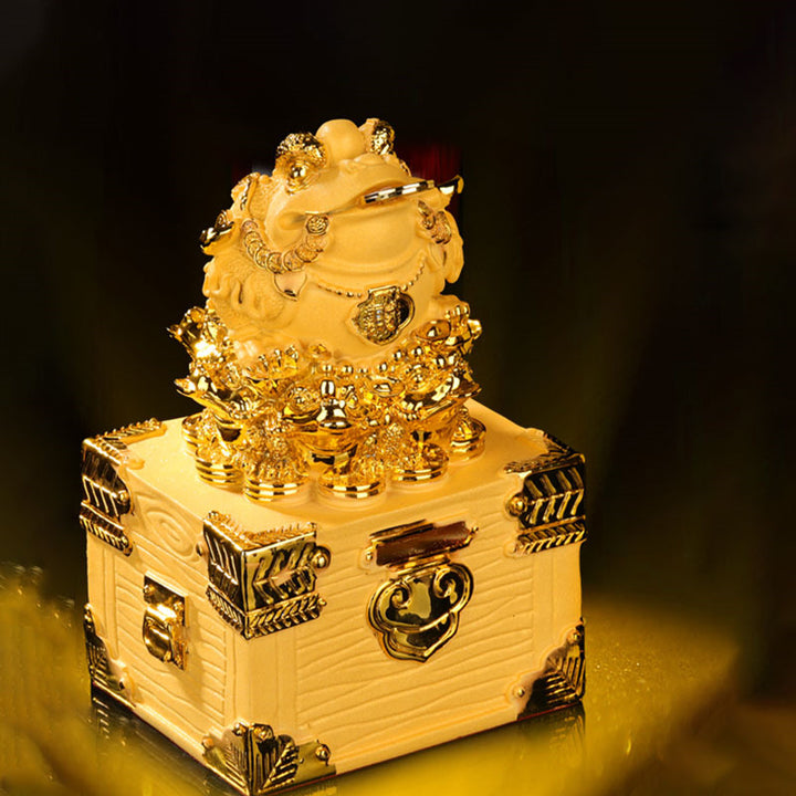 Buddha Stones Feng Shui, estatua de rana de dinero, decoración de riqueza y suerte