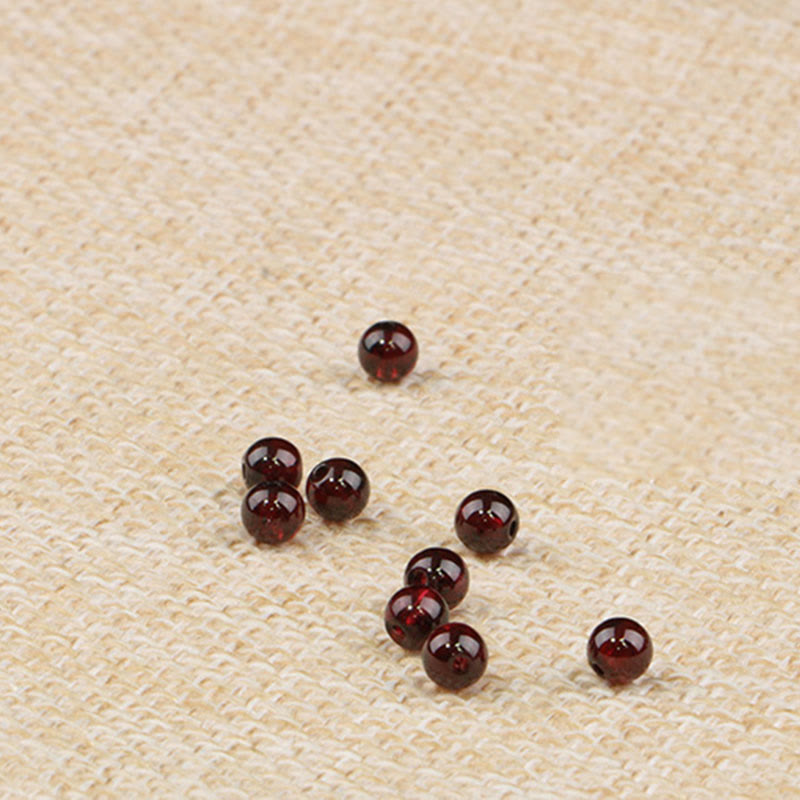 Pulsera Calma de Cuarzo Fresa Granate Natural de Piedras de Buddha Stones