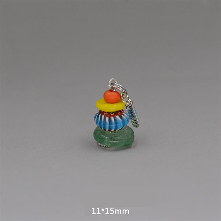 Collar con Buddha Stones Zen Cairn Labradorita con varios cristales - Colgante de cuatro cuentas de vidrio de 11 x 15 mm - image 29