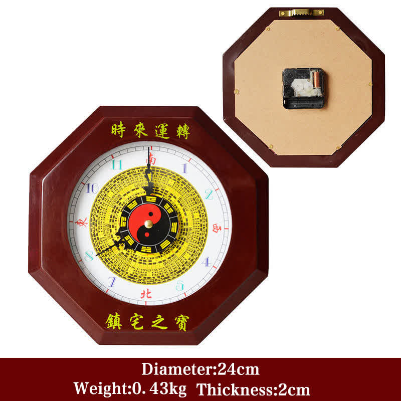 Reloj de pared con mapa de energía de equilibrio de mapa Feng Shui Bagua