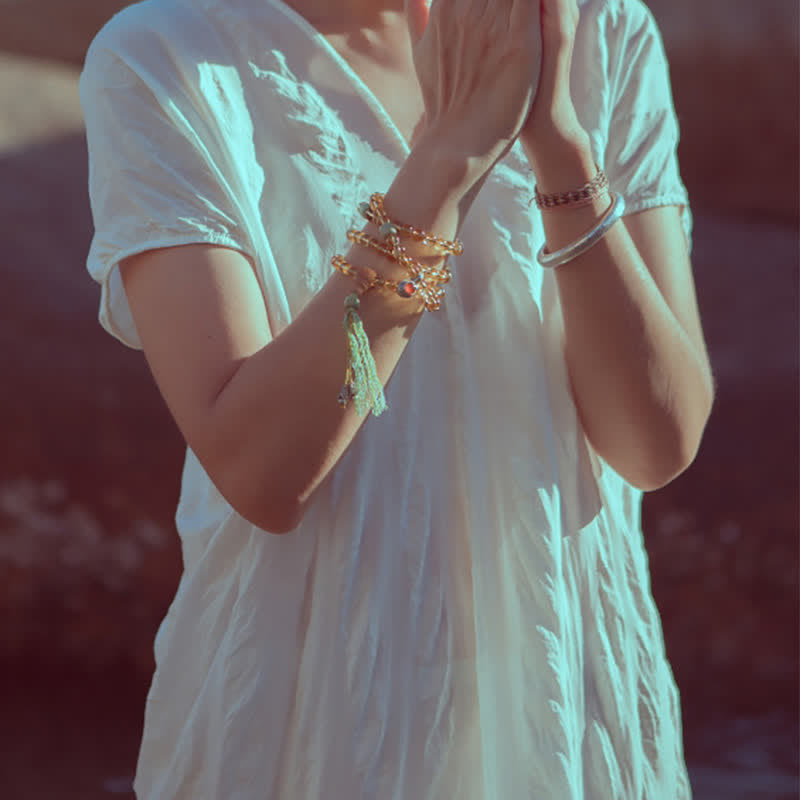 108 cuentas Mala de plata de ley 925, citrino, sándalo, turquesa, protección, pulsera de prosperidad