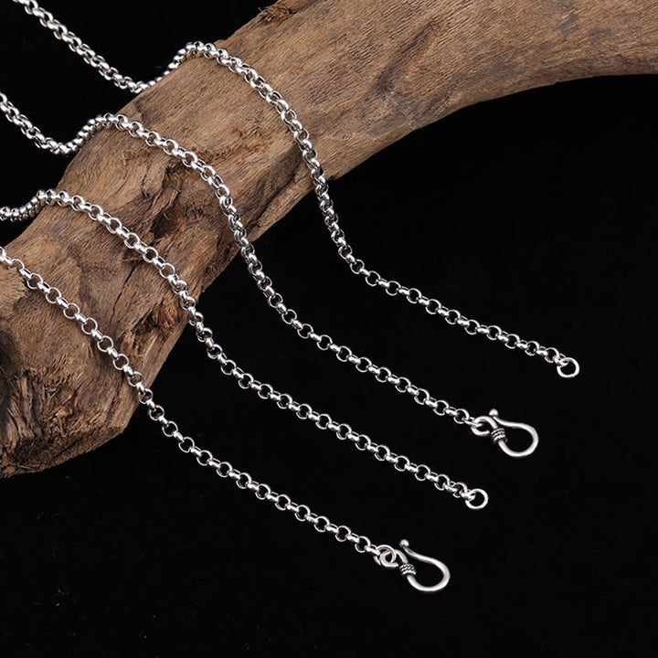 Collar con colgante de plata de ley 925 con Buddha Stones Zakiram, diosa de la riqueza Om Mani Padme Hum - 60 cm (solo cadena) - image 7