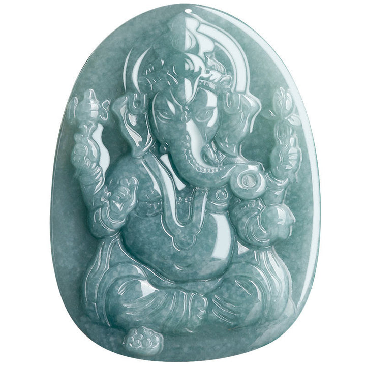 Buddha Stones Natural Jade Ganesh Ganpati Elefante Protección Amuleto Collar Colgante - image 10