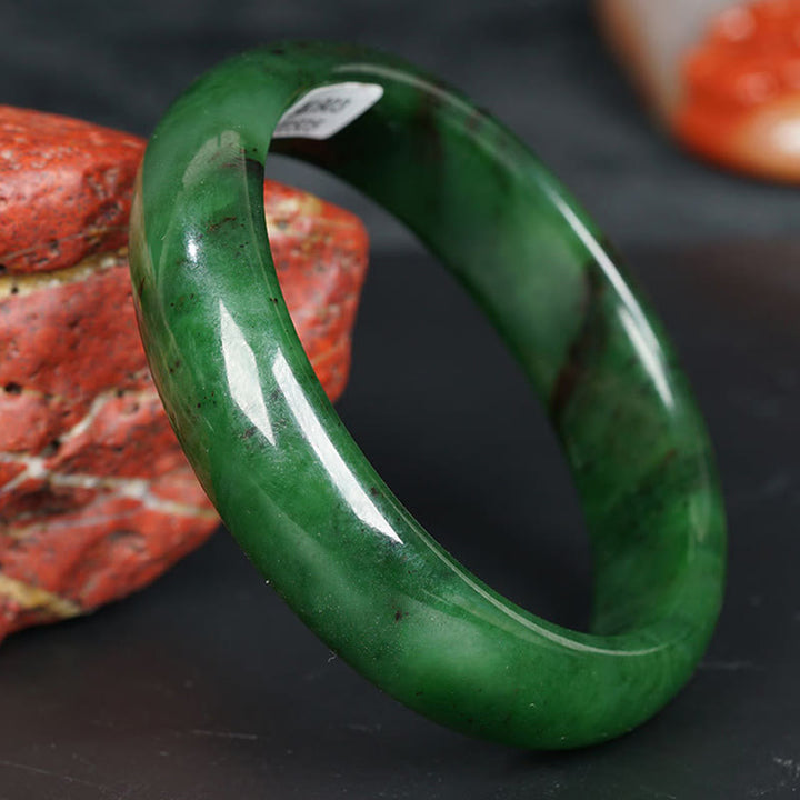 Brazalete de pulsera de éxito de felicidad de jade cian hetiano natural