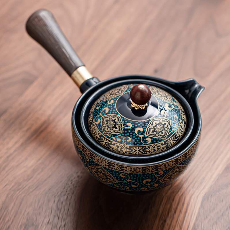 Juego de té chino Gongfu con Buddha Stones , tetera de cerámica, bolsa de regalo portátil