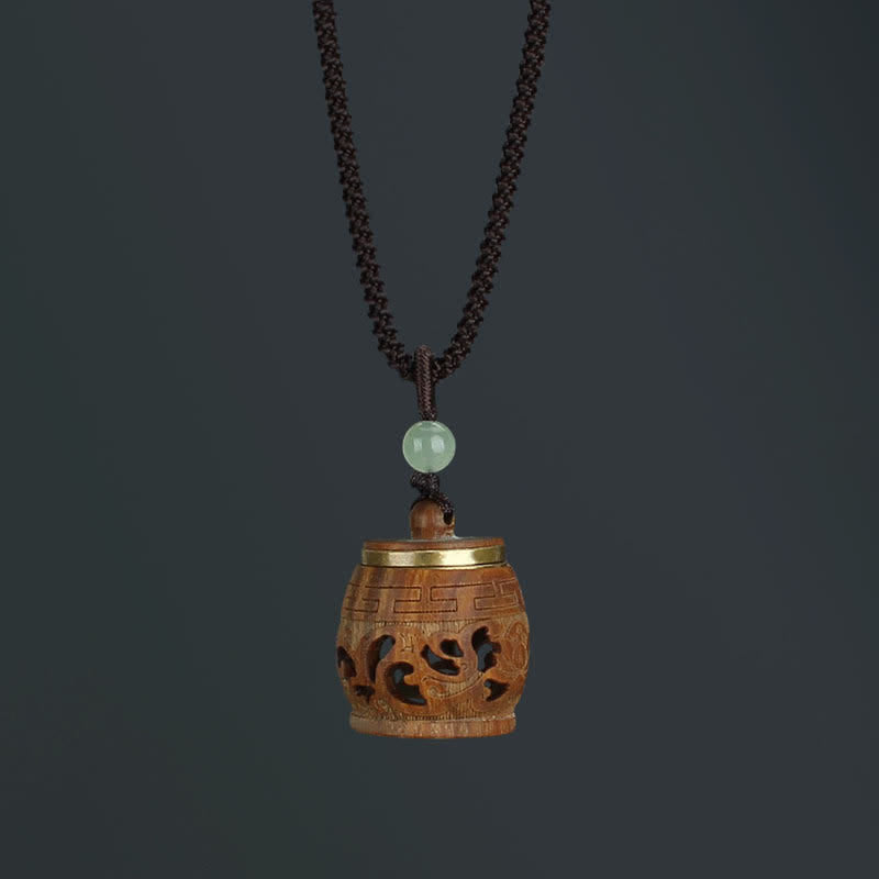 Buddha Stones Tíbet Sándalo Verde Palisandro Om Mani Padme Hum Loto Collar Calmante Positivo Colgante - Palosanto en forma de tambor - image 18