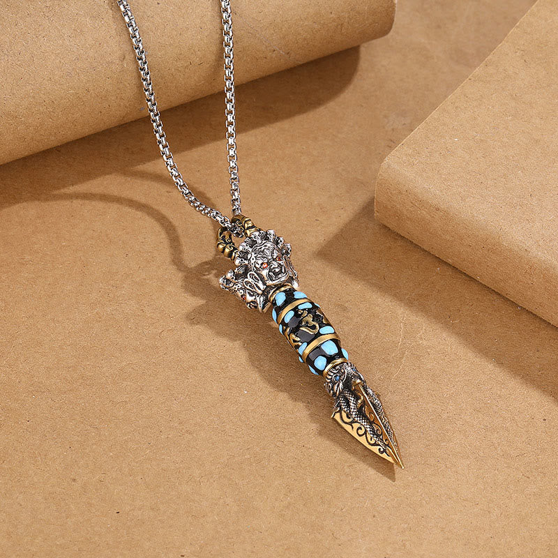 Buddha Stones Tíbet Om Mani Padme Hum Dzi cuenta Dorje Vajra patrón riqueza colgante de collar giratorio - image 3