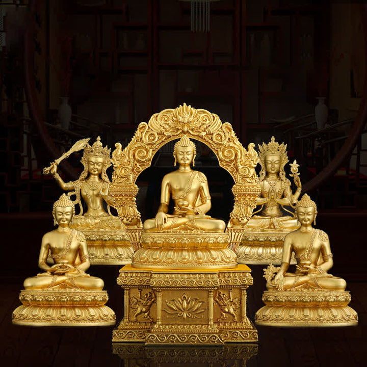 Figura de Buda medicinal Shakyamuni Amitabha, estatua de cobre de serenidad, decoración del hogar